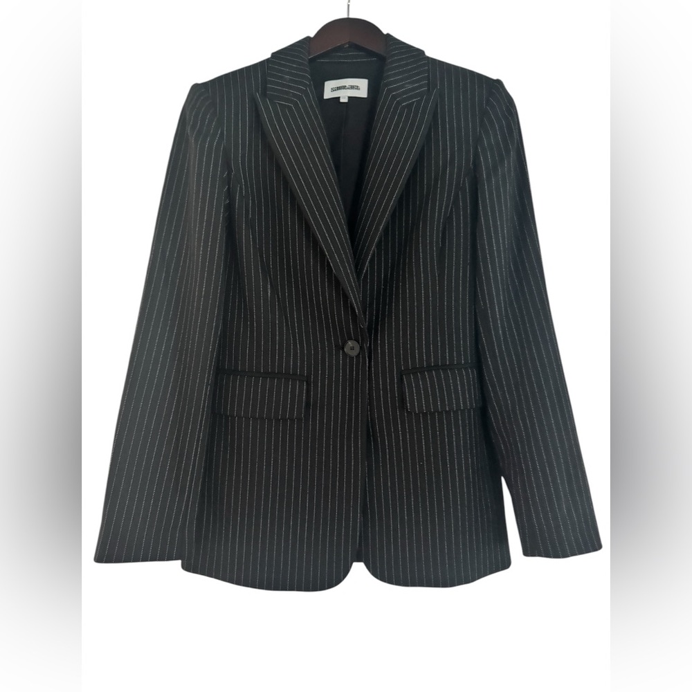 Saint Art Jackie Pinstripe Blazer, Charcoal Pinstripe Size XXS